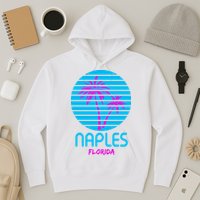 Naples Florida Retro Palm Tree Sunset Hoodie