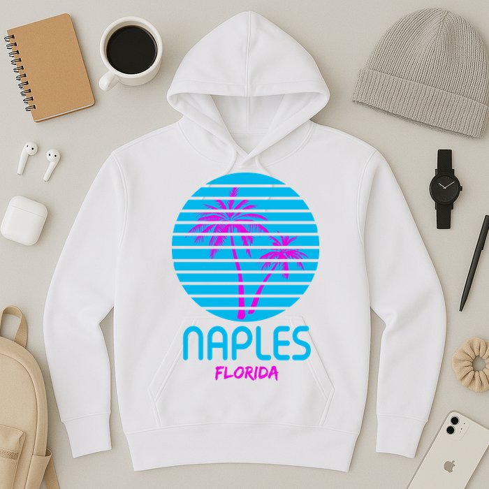 Naples Florida Retro Palm Tree Sunset Hoodie