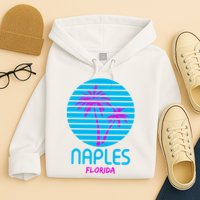 Naples Florida Retro Palm Tree Sunset Hoodie