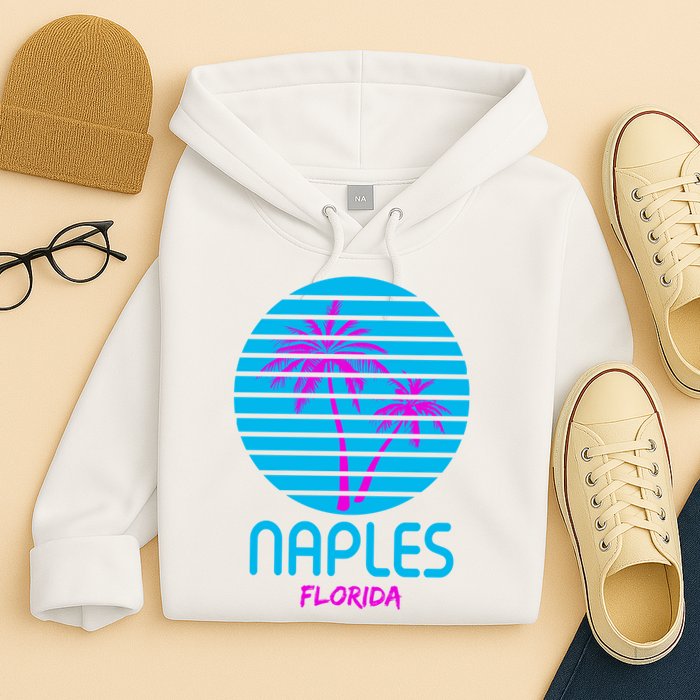 Naples Florida Retro Palm Tree Sunset Hoodie