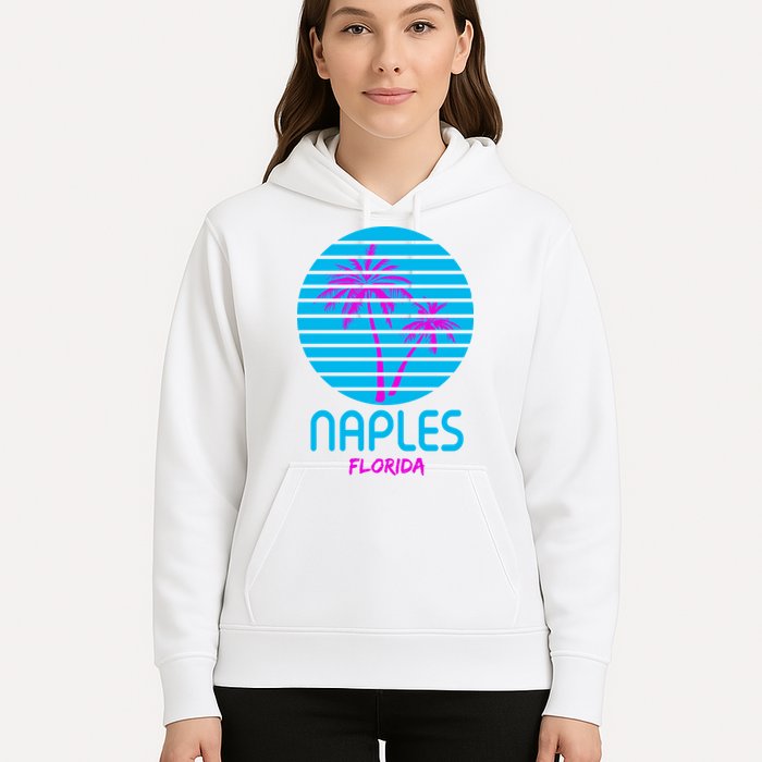 Naples Florida Retro Palm Tree Sunset Hoodie