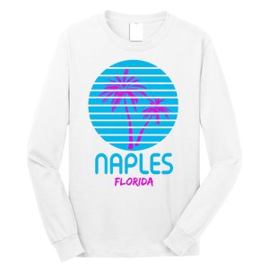 Naples Florida Retro Palm Tree Sunset Long Sleeve Shirt