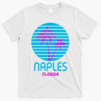 Naples Florida Retro Palm Tree Sunset T-Shirt