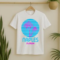 Naples Florida Retro Palm Tree Sunset T-Shirt