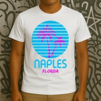 Naples Florida Retro Palm Tree Sunset T-Shirt