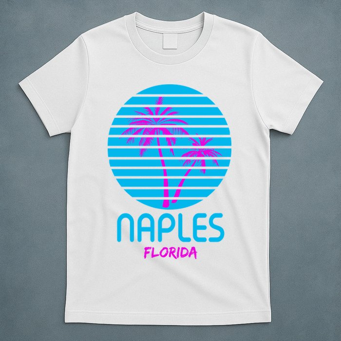 Naples Florida Retro Palm Tree Sunset T-Shirt
