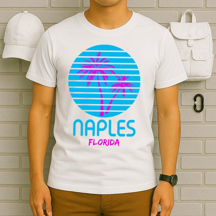 Naples Florida Retro Palm Tree Sunset T-Shirt