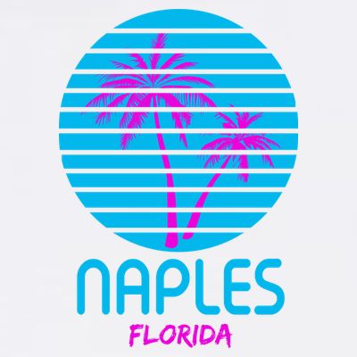 Naples Florida Retro Palm Tree Sunset T-Shirt