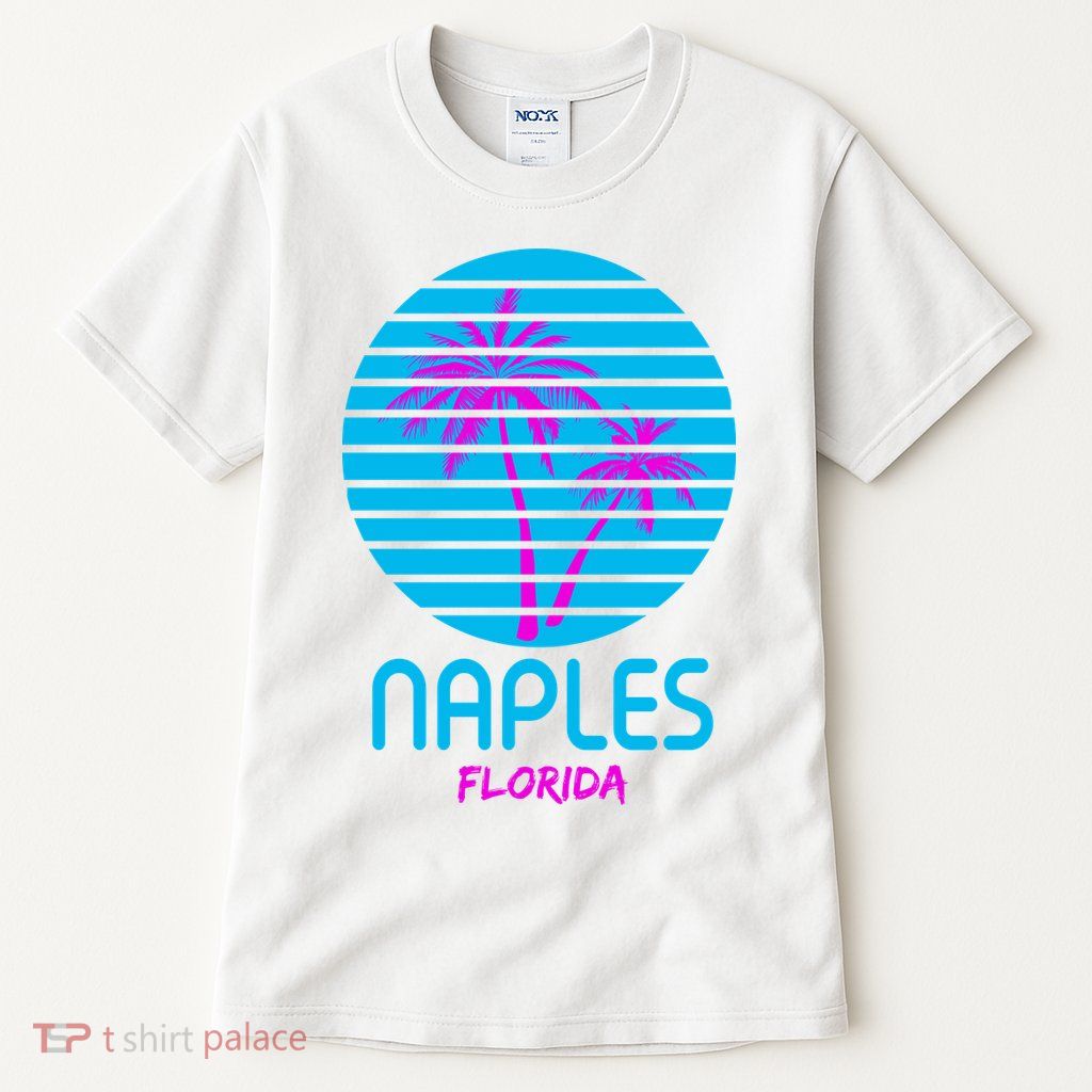 Naples Florida Retro Palm Tree Sunset Tall T-Shirt