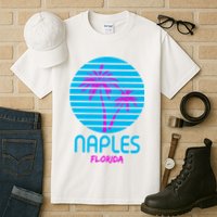 Naples Florida Retro Palm Tree Sunset Tall T-Shirt