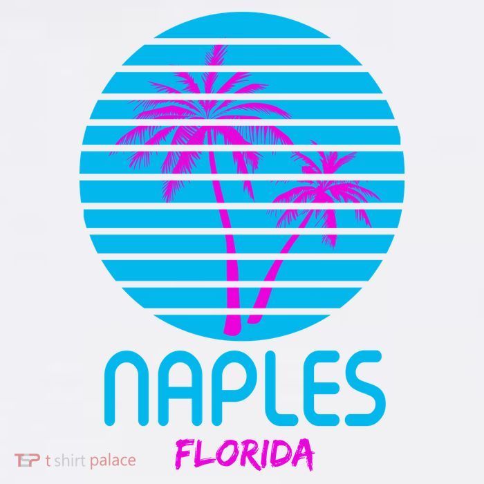 Naples Florida Retro Palm Tree Sunset Tall T-Shirt