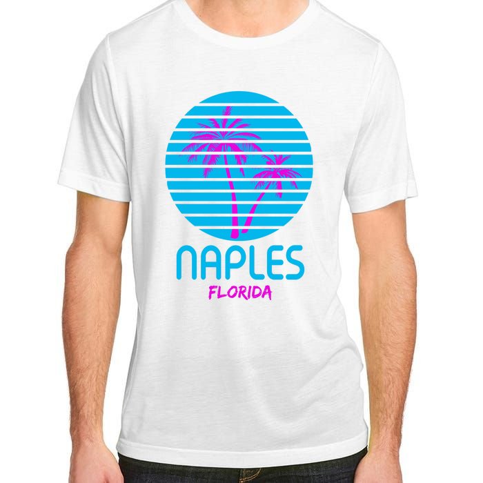 Naples Florida Retro Palm Tree Sunset Adult ChromaSoft Performance T-Shirt