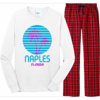 Naples Florida Retro Palm Tree Sunset Long Sleeve Pajama Set