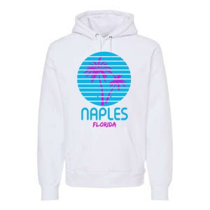 Naples Florida Retro Palm Tree Sunset Premium Hoodie