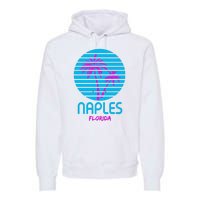 Naples Florida Retro Palm Tree Sunset Premium Hoodie