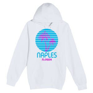 Naples Florida Retro Palm Tree Sunset Premium Pullover Hoodie