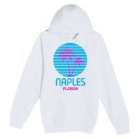 Naples Florida Retro Palm Tree Sunset Premium Pullover Hoodie