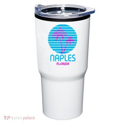 Naples Florida Retro Palm Tree Sunset Tumbler