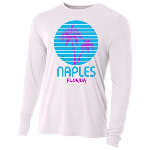 Naples Florida Retro Palm Tree Sunset Cooling Performance Long Sleeve Crew