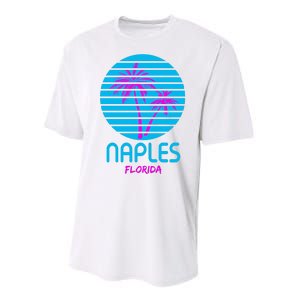 Naples Florida Retro Palm Tree Sunset Performance Sprint T-Shirt