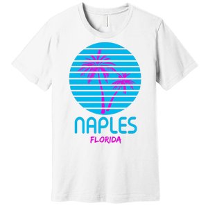 Naples Florida Retro Palm Tree Sunset Premium T-Shirt