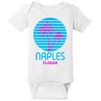 Naples Florida Retro Palm Tree Sunset Baby Bodysuit