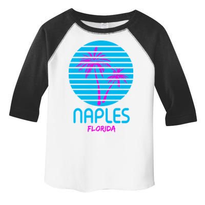 Naples Florida Retro Palm Tree Sunset Toddler Fine Jersey T-Shirt