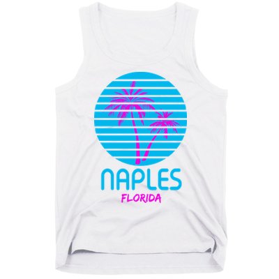 Naples Florida Retro Palm Tree Sunset Tank Top