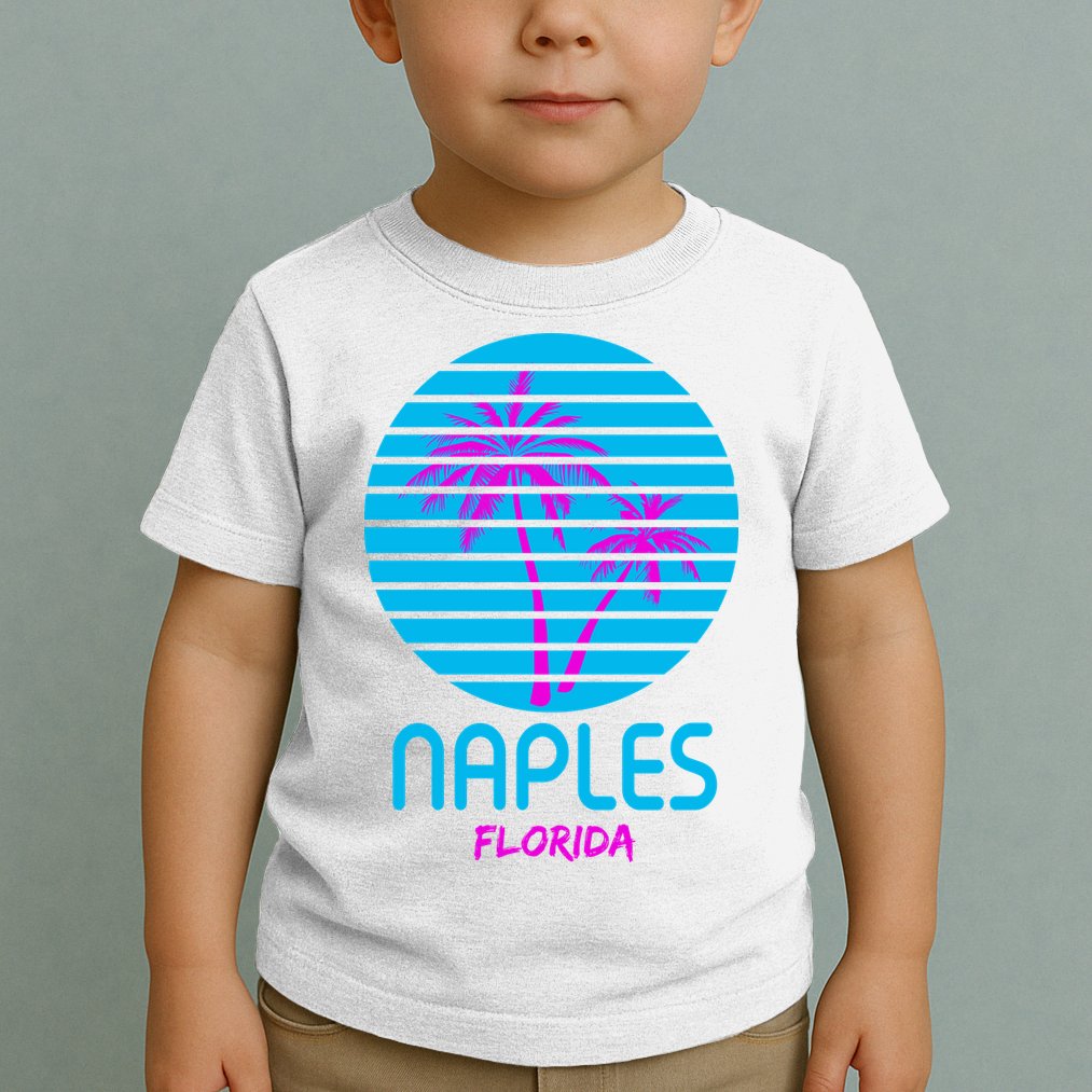 Naples Florida Retro Palm Tree Sunset Toddler T-Shirt