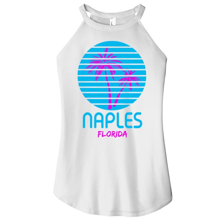 Naples Florida Retro Palm Tree Sunset Women's Perfect Tri Rocker Tank