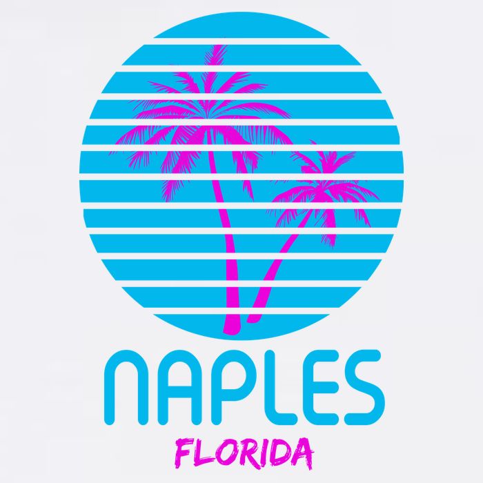 Naples Florida Retro Palm Tree Sunset Kids Hoodie