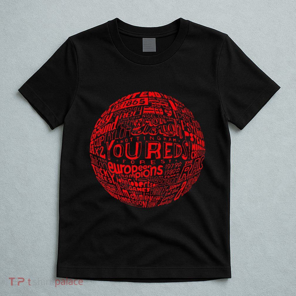 Nottingham Forest Red Typography Football T-Shirt