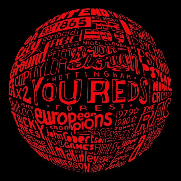 Nottingham Forest Red Typography Football Toddler Hoodie