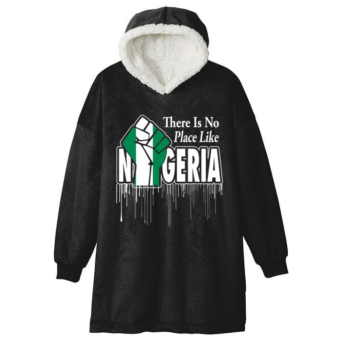 Nigerian Flag Raised Fist Hooded Wearable Blanket