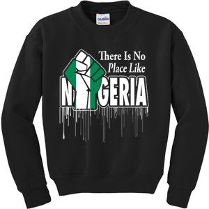 Nigerian Flag Raised Fist Kids Sweatshirt