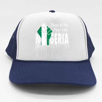 Nigerian Flag Raised Fist Trucker Hat