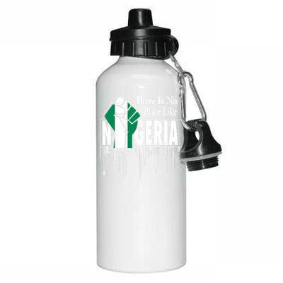 Nigerian Flag Raised Fist Aluminum Water Bottle