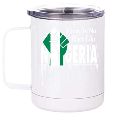 Nigerian Flag Raised Fist 12 oz Stainless Steel Tumbler Cup