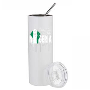 Nigerian Flag Raised Fist Stainless Steel Tumbler