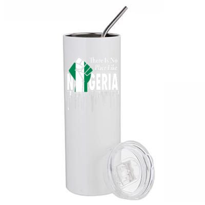 Nigerian Flag Raised Fist Stainless Steel Tumbler