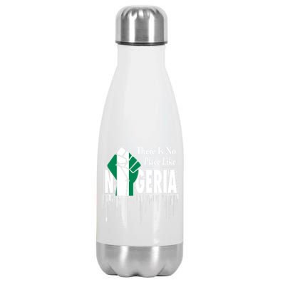 Nigerian Flag Raised Fist Stainless Steel Insulated Water Bottle