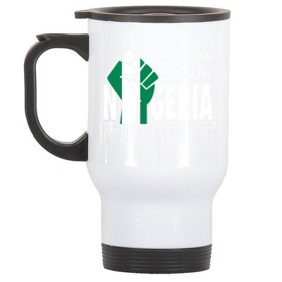 Nigerian Flag Raised Fist Stainless Steel Travel Mug