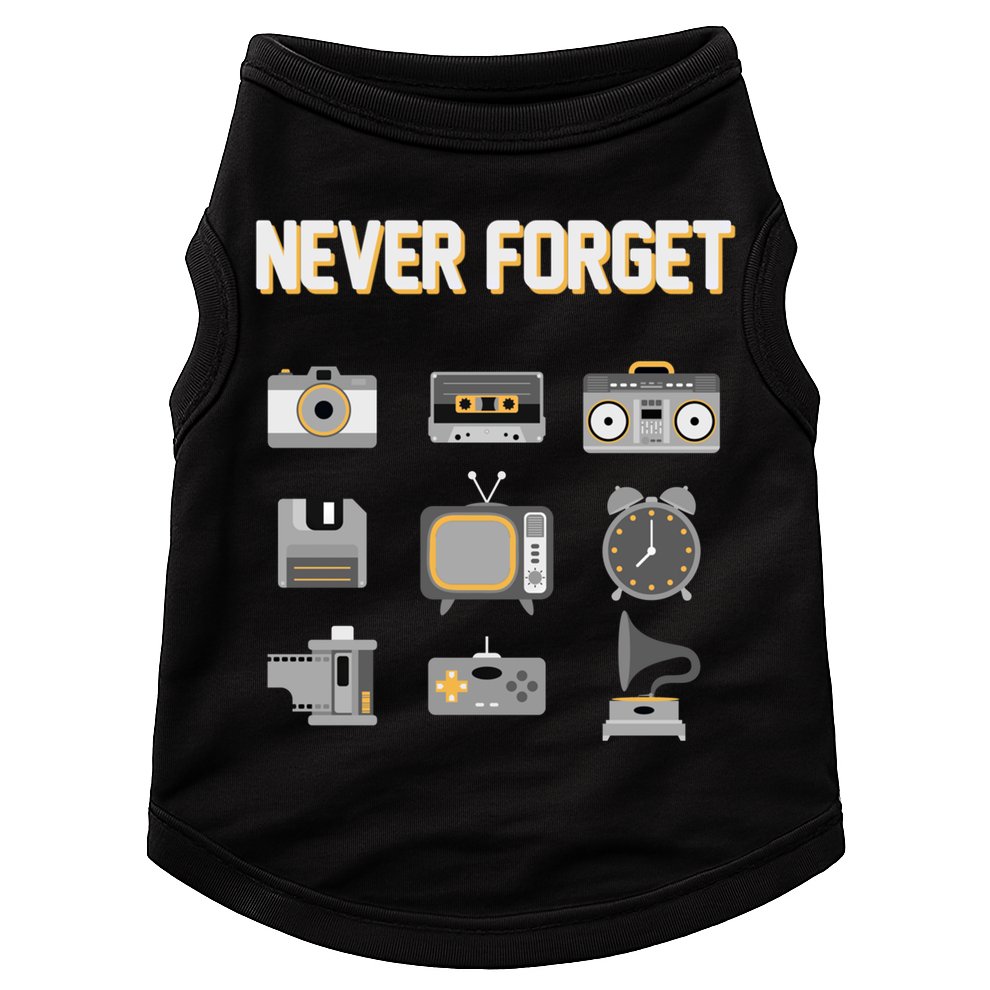 Never Forget Retro Vintage 90's Technology Old Gadgets Gift Doggie Tank