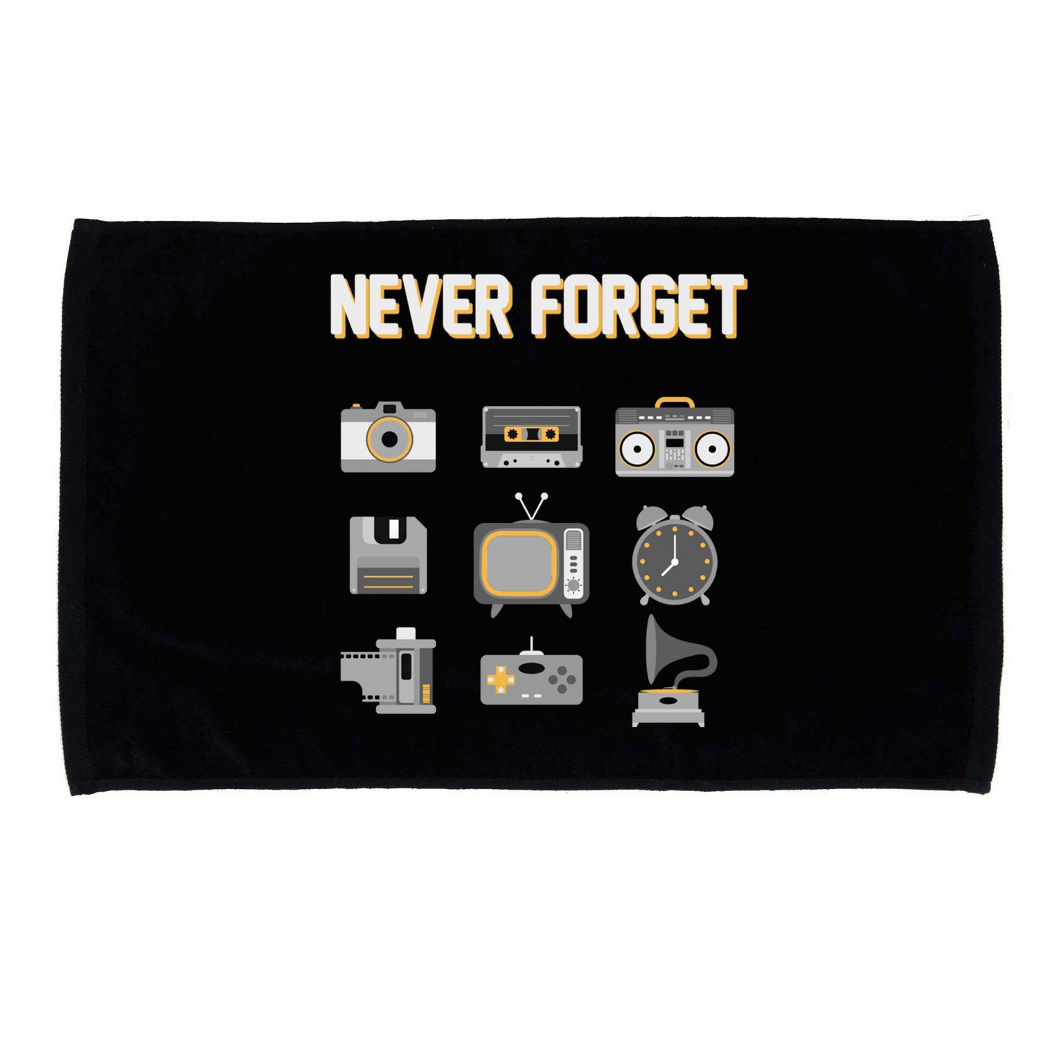 Never Forget Retro Vintage 90's Technology Old Gadgets Gift Microfiber Hand Towel