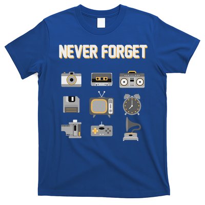 Never Forget Retro Vintage 90's Technology Old Gadgets Gift T-Shirt