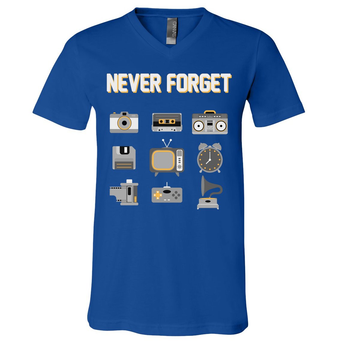 Never Forget Retro Vintage 90's Technology Old Gadgets Gift V-Neck T-Shirt