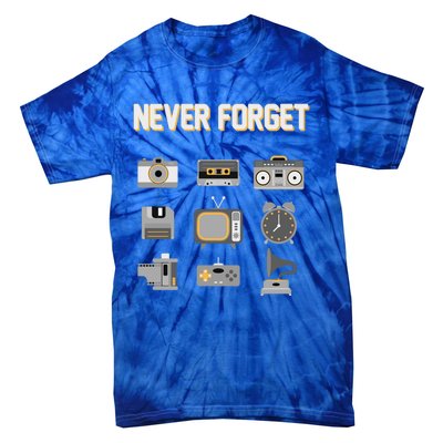 Never Forget Retro Vintage 90's Technology Old Gadgets Gift Tie-Dye T-Shirt