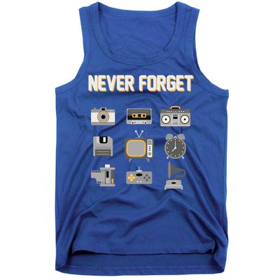 Never Forget Retro Vintage 90's Technology Old Gadgets Gift Tank Top