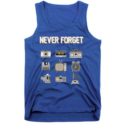 Never Forget Retro Vintage 90's Technology Old Gadgets Gift Tank Top