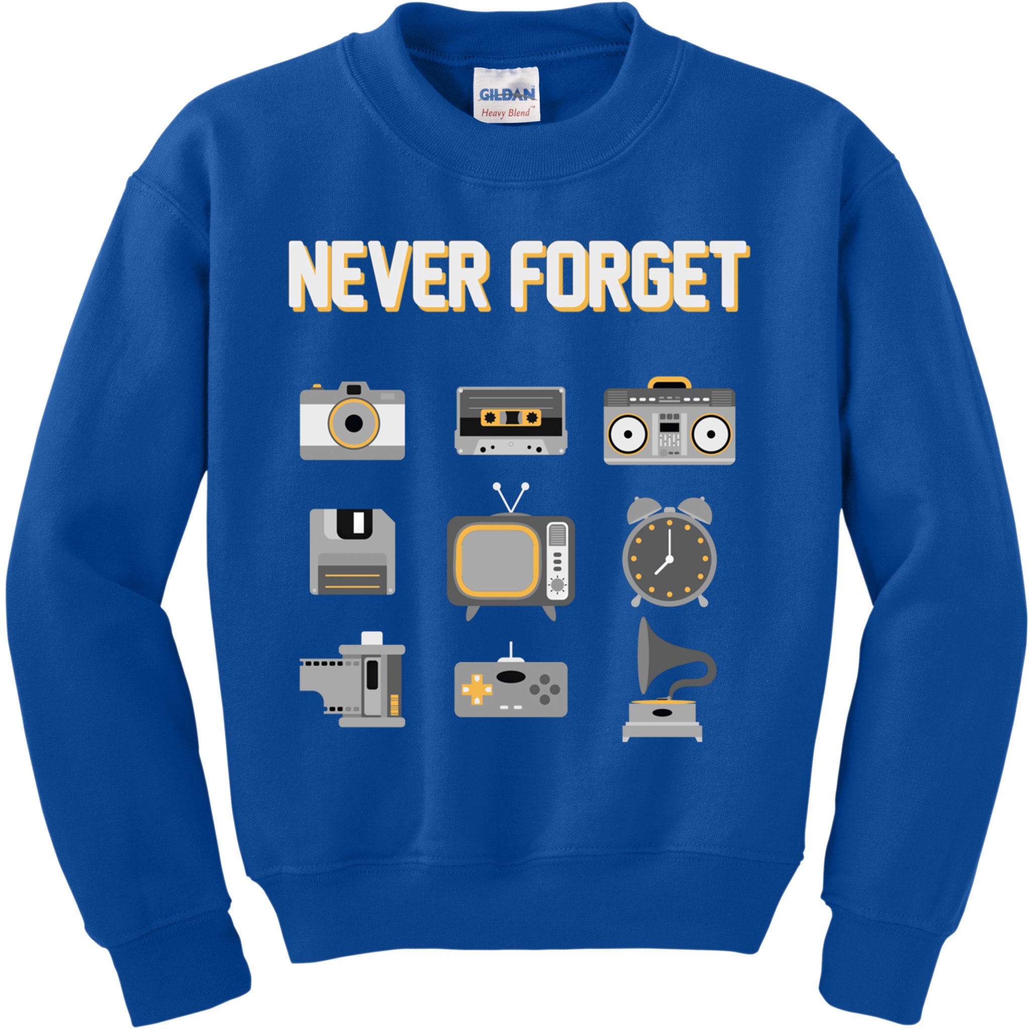 Never Forget Retro Vintage 90's Technology Old Gadgets Gift Kids Sweatshirt